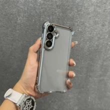 透明手機殼，相容 Galaxy A57 A37 A17 A07 A56 A36 A26 A16 A55 A25 A35 A15 A05 S25 FE S26 Ultra S24 S23 S22 S21 Plus，具防震保護角，超薄透明保護套 - 銀色 - 查看 5