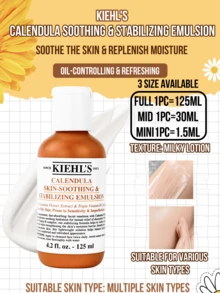 Kiehl's Soothing Lotion (125ml/30ml/1.5ml) cepat menyerap, mengontrol minyak, dan membuat kulit terasa segar, memberikan hidrasi tahan lama, dan tidak lengket. Cocok untuk kulit berminyak, sensitif, dan berjerawat. - Losion Penyeimbang dan Penenang Calendula - View 2