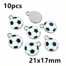 10pcs Soccer Football Charms Enamel Sport Pendants For Necklace Bracelet Earrings DIY Jewelry Making Accessories Findings - Football - View 13