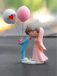 2 Pieces Set Of Cute Couple Car Interior Decorations, Suitable For Dashboard, Air Vents, And Display - A - View 9