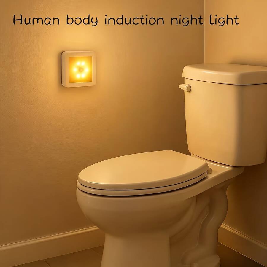 Outdoor Motion Sensor Stair Wall Light, Battery-Powered Wireless Night Light, 6 LED Beads, Suitable For Under Cabinet/Corridor Wardrobe Kitchen - Christmas Use, ≤36V Including Battery, IP44, Simple Lighting, Minimalist Design, Durable Structure - [Pack Of 1] Warm Light - View 1