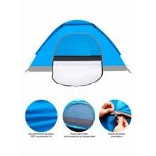 Tiendas casa campaña Lawuto 3 personas tejido poliester color azul claro - Azul - Ver 4