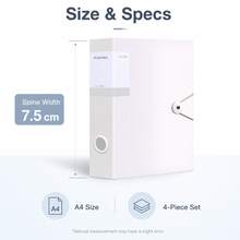 4个/套 A4 文件盒，PP塑料文件整理盒，大容量办公用品文件盒 - 套裝 - 查看 5