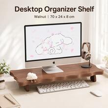 1 pieza Soporte de monitor ajustable, organizador de escritorio rectangular pintado, soporte multifuncional para pantalla de computadora y estante de almacenamiento de artículos de oficina - Conjuntos - Ver 1
