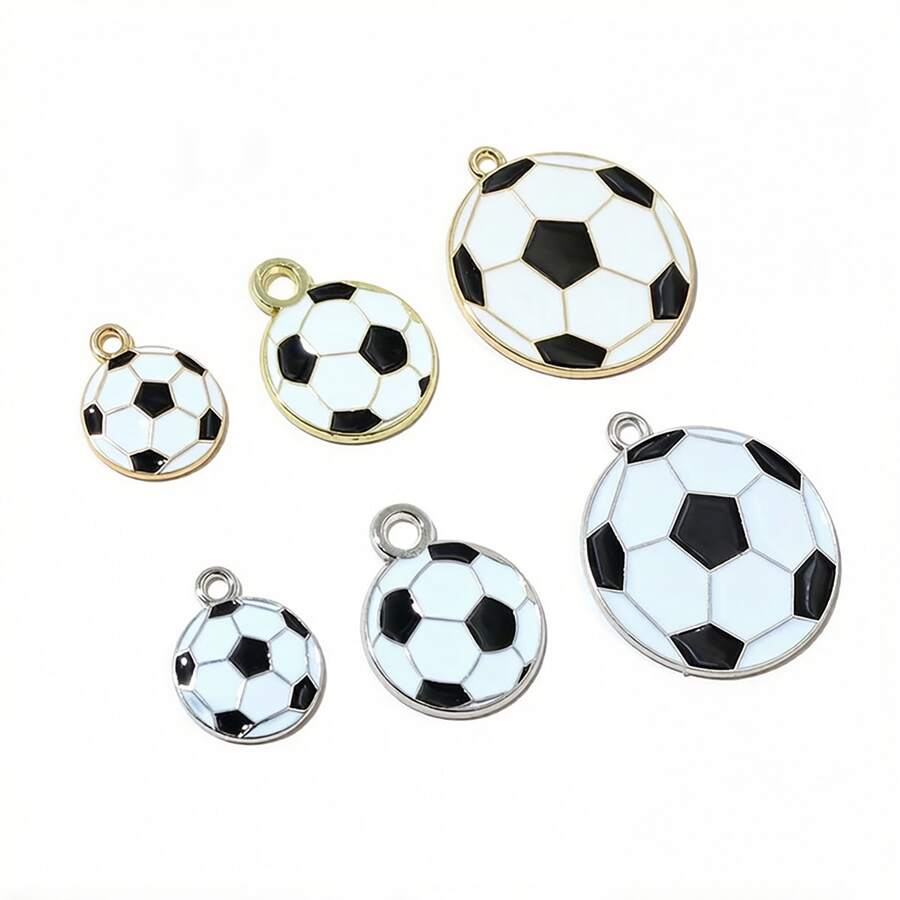 10pcs Soccer Football Charms Enamel Sport Pendants For Necklace Bracelet Earrings DIY Jewelry Making Accessories Findings - Football - View 1