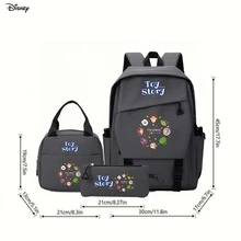 Disney Toy Story 3 PiecesBackpack Set - Grey "Friends Forever" Laptop Bag With Insulated Bag & Pencil Case Suitable For Office, Study And Travel - Color 1 - View 3