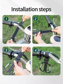1pc Stroller Dual Hook Rotating Wardrobe Bag Hook No Drilling Required Electric Scooter Helmet Rack Multifunctional Organizer Storage Hanger Portable Stand Handle Mount Bracket Clip Holder Support - View 5