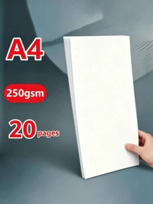 A3/A4 Size White Cardstock, 1PC (20 Sheets), Thick Paper, Rigid Cardboard, Suitable For Drawing, Sketching, Copying, And Other Purposes - White - View 16
