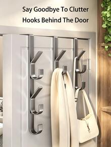 Space Saving Vertical Design Storage Hanging Hook Rack Heavy Duty Metal Multipurpose Towel Rack No Drill Mop Holder Shower Clothes Hanger Wall Mounted Towel Hooks Without Drilling Room Decor Bathroom Home Decor Bathroom Decor Key Holder - View 6