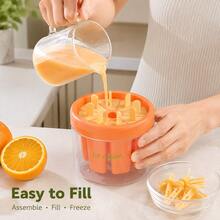 8-Slot Rotating Ice Pop Mold With Lid, Reusable Ice Pop Maker With Storage Box, Suitable For Children, DIY Ice Cream, Fruit Ice, Yogurt Ice, Easy Release Ice Pop Tray Fit For Refrigerator, Cute Multi-Color Kitchen Tool For Summer, Space-Saving Ice Pop Organizer Rack For Home Baking - Orange - View 6