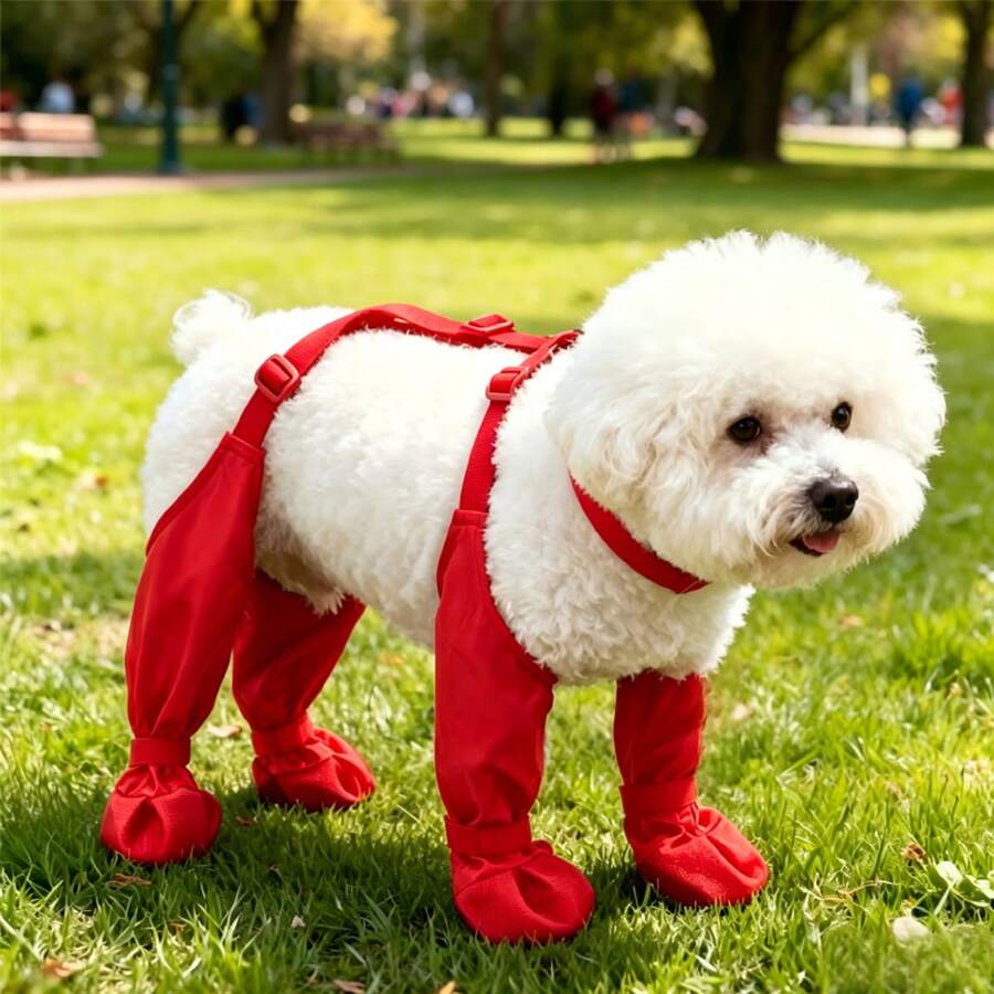 Sepatu Hujan Hewan Peliharaan yang Dapat Diatur, Sepatu Anjing, Desain Gesper, Desain Cakar Lembut yang Bernapas, Ringan dan Mudah Dipakai, Cocok untuk Berjalan, Mendaki dan Karpet, Perlengkapan Hewan Peliharaan Luar Ruangan, Cocok untuk Jalan-jalan Malam, Cocok untuk Hewan Peliharaan - MultiWarna - View 1