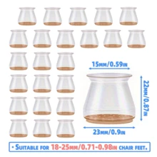 24件/4件 矽膠椅腳保護套附毛氈墊 - 防刮地板保護墊 - 減噪家具套，適用於餐廳、辦公室、客廳椅子和吧檯凳，聖誕禮物 - 彩色 - 查看 13