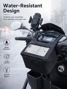 Motorcycle And Electric Dashboard Bag With Touch Screen Navigation, Durable Motorcycle Storage Bags, Outdoor Storage For Phone, Keys, Motorcycle Essentials - Secure Handlebar Mount For Riding Safety, Stylish & Sturdy Design - A - View 7