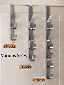 Space Saving Vertical Design Storage Hanging Hook Rack Heavy Duty Metal Multipurpose Towel Rack No Drill Mop Holder Shower Clothes Hanger Wall Mounted Towel Hooks Without Drilling Room Decor Bathroom Home Decor Bathroom Decor Key Holder - View 7