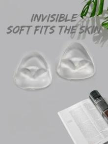 2 Pairs Of Women's Clear Triangle Bra Pads Reusable Push-Up And Lift Bra Pads Suitable For Bikinis, Swimwear, And Sports Bras - 無色 - 查看 3