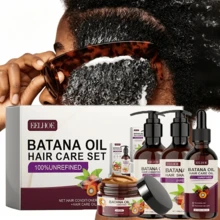 1 Set,Batana Oil Volumizing Hair Care Set,Deeply Moisturizes Hair, Creates Smooth And Soft Hair, Improves Frizzy Hair, Repairs Split Ends, Makes Hair Plump And Fluffy, Refreshing And Non-Greasy - màu nâu - Xem 1