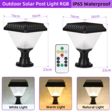 太阳能路径灯、柱头灯、户外LED灯,IP65防水,带定时器和遥控器,可调节照明,太阳能景观装饰照明,安装简便,适用于街道、墙壁、围栏、户外、花园、停车场、走廊、门廊、阳台、花坛、十字路口、露营地、户外餐桌、小径等场所。 - 太陽能路徑燈帶遙控帶定時 - 查看 15