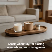 New Creative Acacia Wood Tray - Gourd Shaped Dessert Serving Plate, Coffee Tray, Snack Tray, Beautiful And Elegant, Perfect For Cakes, Appetizers, Macarons, Nuts, Snacks, Table Centerpiece, Home/Guest Room/Bedroom Decor, Multi-Purpose Tray, Natural Wood Grain, Polished Surface, All Season Kitchen Accessory, Patio, Plate - Brown - View 5
