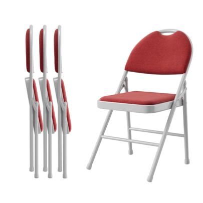 Versatilidad y comodidad - Sillas plegables acolchadas con cojín de lino y respaldo, estructura metálica ligera y apilable - Para interior y exterior, oficina, comedor, celebracións, bodas