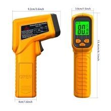 1 chiếc nhiệt kế hồng ngoại không tiếp xúc độ chính xác cao, nhiệt kế kỹ thuật số dùng cho thực phẩm, máy đo nhiệt độ gia dụng cho nhà cửa, nhà bếp, nấu ăn, du lịch. - Màu vàng - Xem 3