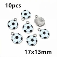 10pcs Soccer Football Charms Enamel Sport Pendants For Necklace Bracelet Earrings DIY Jewelry Making Accessories Findings - Football - View 11