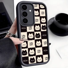 1个格子猫TPU防震手机壳，加厚防滑保护套，兼容华为、荣耀、Galaxy S26、S26 Plus、S26 Ultra， - 黑色 - 查看 2