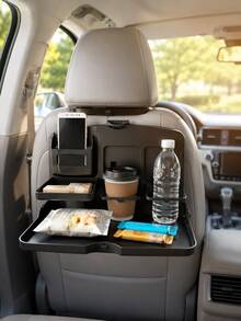 Bandeja para Encosto de Assento de Carro, Bandeja para Assento Traseiro, Assento Traseiro, Mesa Dobrável de Carro, Suporte para Smartphone, Porta-Copos, Acessórios Universais para Carro, Grande Capacidade, Fácil Instalação, À Prova d'Água, Resistente a Manchas, Resistente a Arranhões, Caixa de Armazenamento para Assento do Passageiro, Multifuncional, Bolsa de Armazenamento para Encosto de Assento, Itens Convenientes, Economiza Espaço - A - Visão 8
