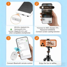 Pantalla de monitor para selfies Vog compatible con la serie 17 y teléfonos Android, accesorio magnético inalámbrico con altavoz incorporado, compatible con resolución 4K/1080P de alta definición, equipada con control remoto, adecuada para transmisiones en vivo y grabación de vlogs - T2 - Ver 11