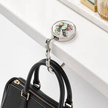 1pc Personalized Initial Letter Table Edge Bag Hook, Choose Your A-Z Letter, No Adhesive Portable Purse Hanger, Gravity Balance Desk Hook For Handbag, Backpack, Keys And Small Accessories - Alphabet - Spring - View 8