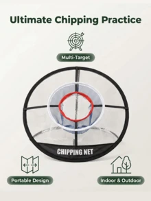 1件装可折叠高尔夫挥杆练习网/垫，适用于室内外挥杆训练，适合目标练习，可折叠设计 - 黑色 - 查看 1