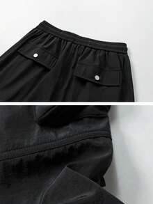 Modcrash Men's Outdoor Utility Sports Casual Loose Straight Leg Pants, Street Hip Hop Multi-Pocket Functional Trousers - Black - View 6