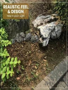 1pc Creative Realistic Stone Key Storage Box, Best Choice For Spare Key Storage, Perfect Combination Of Natural And Beautiful Decoration, Suitable For Lawn Garden Micro Landscape Yard Decoration, Potted Plant Micro Landscape Decoration - View 5