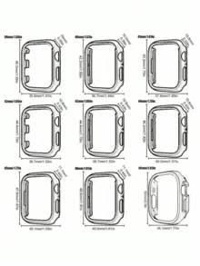 Miếng dán cường lực 3 trong 1, khung nhựa PC cứng cáp, bảo vệ màn hình , tương thích với các dòng 38mm/41mm/42mm/40mm/44mm/46mm/49mm, kính cường lực PC cứng cáp 2 trong 1. - Nhiều màu - Xem 9