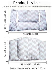 Bộ đệm lưng ghế ăn dặm cho bé, đệm cotton mềm mại, thoáng khí, chống va chạm, họa tiết hoạt hình, phù hợp với ghế Stokke, dùng được cả 4 mùa, 5 kiểu dáng (kẻ caro đen trắng, kẻ caro hồng trắng, sao xám, cáo hồng, cầu vồng trắng) - Nhiều màu - Xem 2