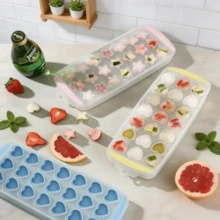 Silicone Ice Cube Mold Tray, Healthy & Fast Freezing Ice Maker, Multiple Cute Heart & Star Shapes & Soft Macaron Colors, Easy Release Stackable Mold, Suitable For Home Refrigerator, Cocktails, Whiskey, Fruit Drinks, Daily Cold Beverage Preparation - Multicolor - View 8