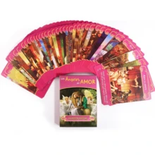 Spanish Language Romance Angels Oracle Cards Board Game For Beginners, Women Table Games - Red - View 6
