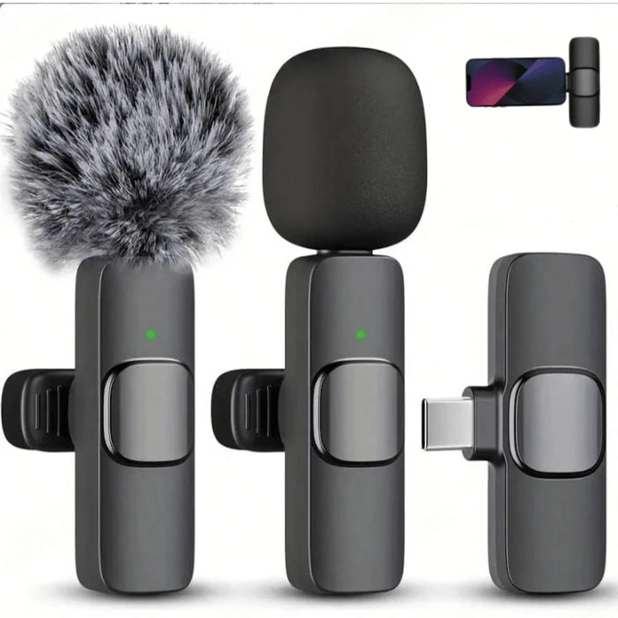 Microphone cài áo không dây, tương thích với iPhone/Android/USB-C, cắm là dùng ngay, lý tưởng cho ghi âm/quay video, phát trực tiếp, phỏng vấn, làm quà Giáng sinh, hát karaoke, podcast, ASMR, và sử dụng với máy tính.