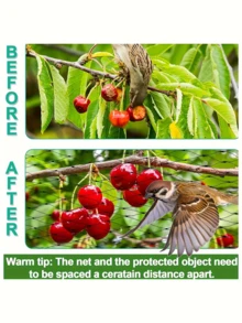10M*4M Heavy Duty Black Garden Bird Netting, Large Mesh Reusable Breathable Cover, Vegetable Garden Net, Reusable Bird Netting, Easy Install Garden Protective Net, Vegetable Cover, Tear-Resistant Material, Suitable For Vegetables, Fruit Trees And Plants, Ponds And Shrubs, Durable Animal And Insect Barrier, Protect Plants, Vegetables, Birds, Fruit Trees, Prevent Small Animal Damage, Patio Pond, Anti-Cat, Bird Netting, Garden Bird Net, Garden Protective Net, Poultry Net - A - View 9