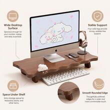 1 pieza Soporte de monitor ajustable, organizador de escritorio rectangular pintado, soporte multifuncional para pantalla de computadora y estante de almacenamiento de artículos de oficina - Conjuntos - Ver 2