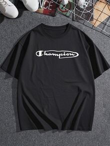 The Champion Logo On This T-Shirt Represents Excellence And A Spirit Of Overcoming Challenges. It Conveys A Message Of Strength, Success, And The Constant Pursuit Of Being The Best In Any Field. It's A Symbol Of Determination And Outstanding Achievements, Perfect For Those Who Aspire To Reach Their Goals. This Women's T-Shirt Is Made Of Soft Fabric For Greater Comfort, Ideal For Everyday Wear And Light Sports Activities. - 黑色 - 查看 3
