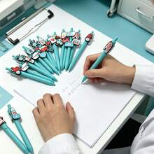 6/12/18pcs Mixed Color Random Style Neutral Ink Pens For Nurses And Doctors To Write Medical Records, Perfect Gift For Nurses, Medical Assistants And Students, Nurse Small Gifts, Back To School - Blue-green - View 5