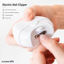 GANLAIX Electric Nail Clipper, 300mAh Apple-Shaped Trimmer With LED Light, Built-In Nail Clipping Collector, Easy Operation, Portable Design - Multicolor - View 2