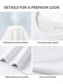 Blanket T Shirt, European American Street Style Tee- Men's T-Shirt Summer Short Sleeve Casual Comfortable Cotton Top Fashion Outfit Street Wear Essential Urban Clothing - 白色 - 查看 11
