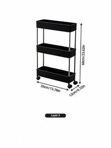 1 pieza Carrito de utilidad práctico móvil de 3/4 niveles, estante de almacenamiento con partición móvil, adecuado para cocina, baño, sala de estar, estante de almacenamiento delgado - Multicolor - Ver 18
