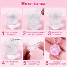 SMI Fine Kit de manualidades de cuentas de plástico moldeables, juego DIY reutilizable con cuentas blancas & transparentes, pigmentos, herramientas & accesorios para hacer joyas - Multicolor - Ver 6