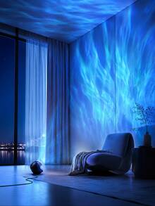 [Aurora Projection Lamp] Colorful Flowing Light Wall Projection Atmosphere Light, USB Powered Round Style, Suitable For Gaming Room, Home Theater, Room Decor - Multicolor - View 11