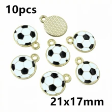 10pcs Soccer Football Charms Enamel Sport Pendants For Necklace Bracelet Earrings DIY Jewelry Making Accessories Findings - Football - View 14