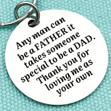1pc Stepdad Gift Keychain, Any Man Can Be A Father It Takes Someone Special To Be A Dad Stainless Steel Keyring, Bonus Dad Present For Father's Day, Birthday, Christmas, Adoption Gift, Thank You Gift From Son Daughter, Durable Engraved, Gift Ideas - A - View 6