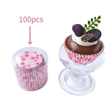 Cake Cupcake Liners, Pink Floral Greaseproof Paper Cupcake Liners, Baking Paper Liners, Cake Liners, Baking Tools, Cake Tools - Pink Flowers - View 11