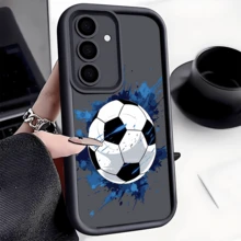 1個防震TPU足球主題手機殼，防滑保護套，適用於華為、榮耀、Galaxy S26、S26 Plus、S26 Ultra - 黑色 - 查看 2
